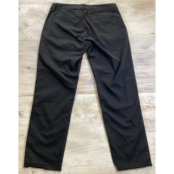 Frank Eileen Wicklow Black Cotton Blend Cropped Raw Hem Pants Women's Size 00 - Picture 2 of 9